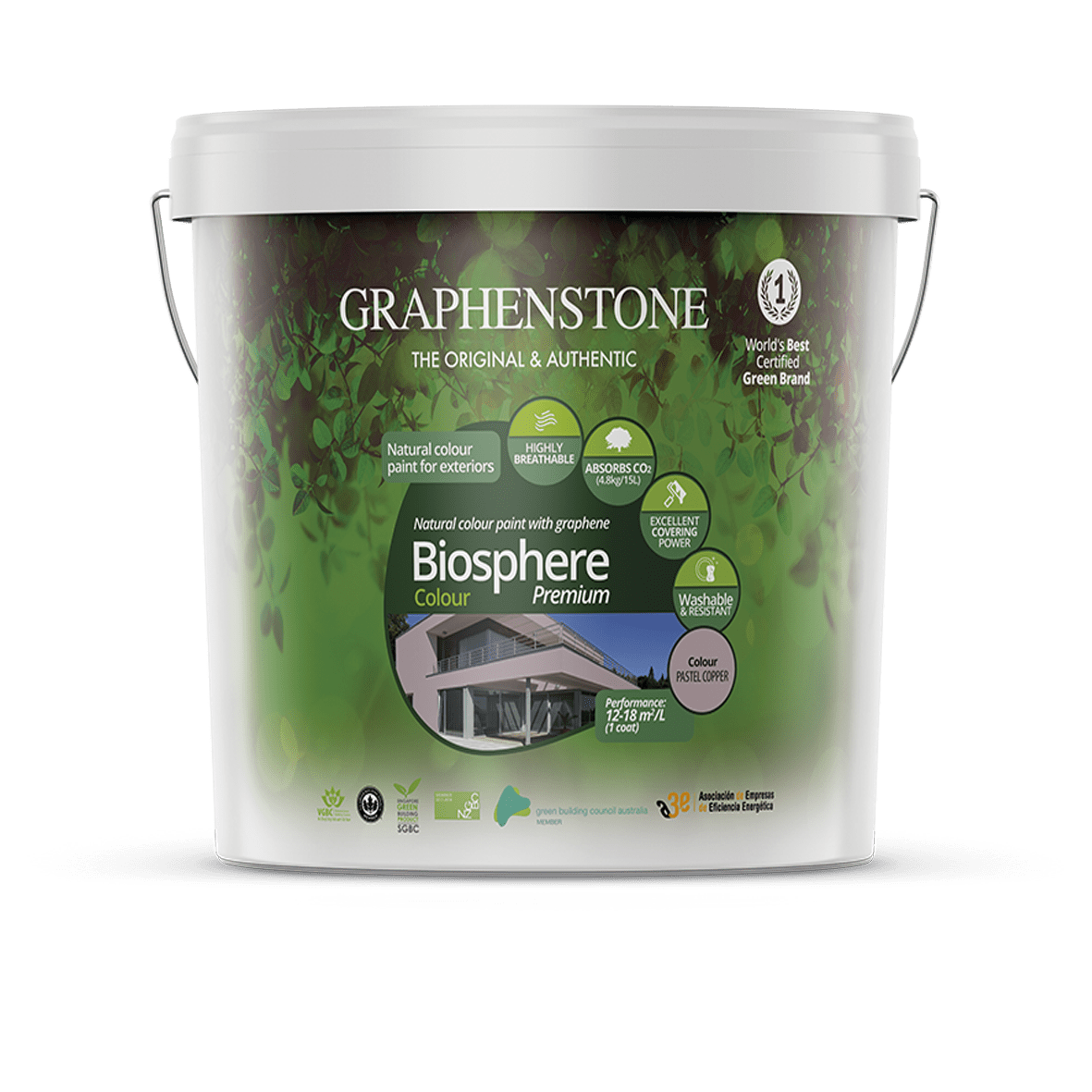Biosphere Colour – Our highest quality lime paint for Exterior Masonry Highly breathable, absorbs CO2*, in White and 14 pastel colours