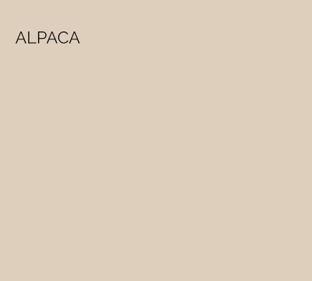 Alpaca - A biscuity toned neutral which creates a timeless and comfortable interior. It's delicate buff undertones are drawn from the luxurious Alpaca coat.