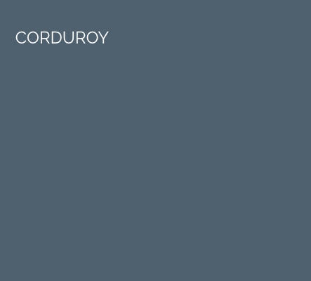 Corduroy - Corduroy is a classic deep blue. It has depth and can be styled in an endless amount of ways as an accent or as a bold main colour choice.