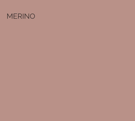 Merino - This faded terracotta stone shade offers the luxury that the Merino wool has as a fibre but in paint form. This muted hue can create both airy and cozy spaces, depending on its pairings.