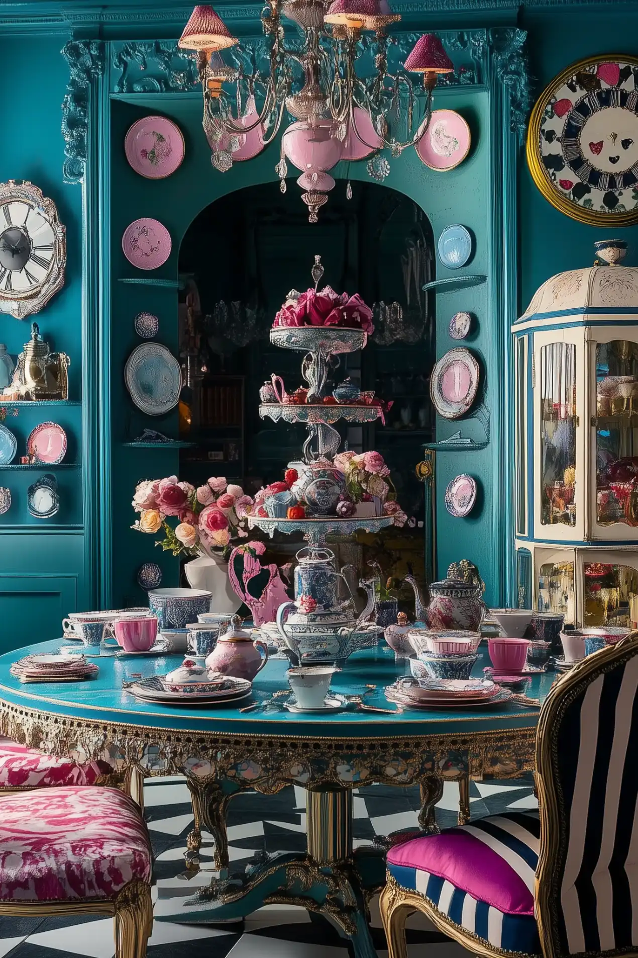 Alice in Wonderland - Tea Party Teal